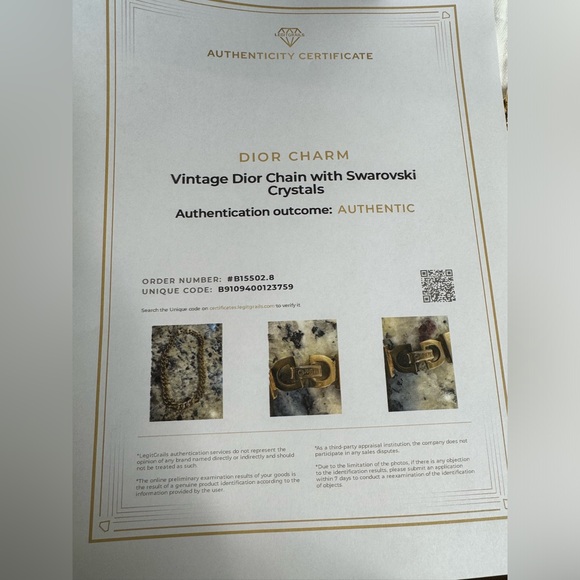 š„RARE, VINTAGEš„Christian Dior Curb Chain Necklace with Swavorski Crystals - Picture 8 of 8